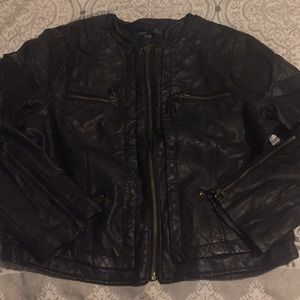 Black leather American Eagle jacket